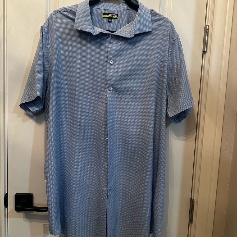 Murano Blue Performance Button Down Shirt from Dillards